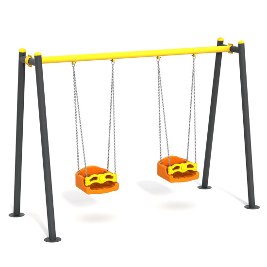 Metal ikili salıncak çocuk parkı ekipmanı