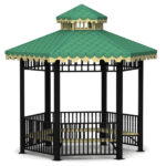 Ahşap Çatılı Altıgen Metal Kamelya