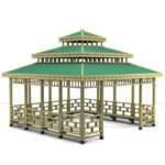 Ahşap Kare Üç Çatılı Kemalya