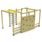 Ahşap Gövdeli Tırmanma Duvarlı Komando Parkuru