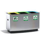 Paslanmaz Üçlü Geri Dönüşüm Atık Kutusu CK 71