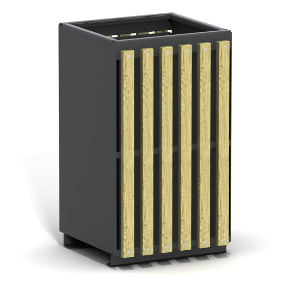 Dış Mekan Ahşap Çıtalı Çöp Kutusu CK 12 Dış Mekan Ahşap Çıtalı Çöp Kutusu CK 12 - Görsel 1